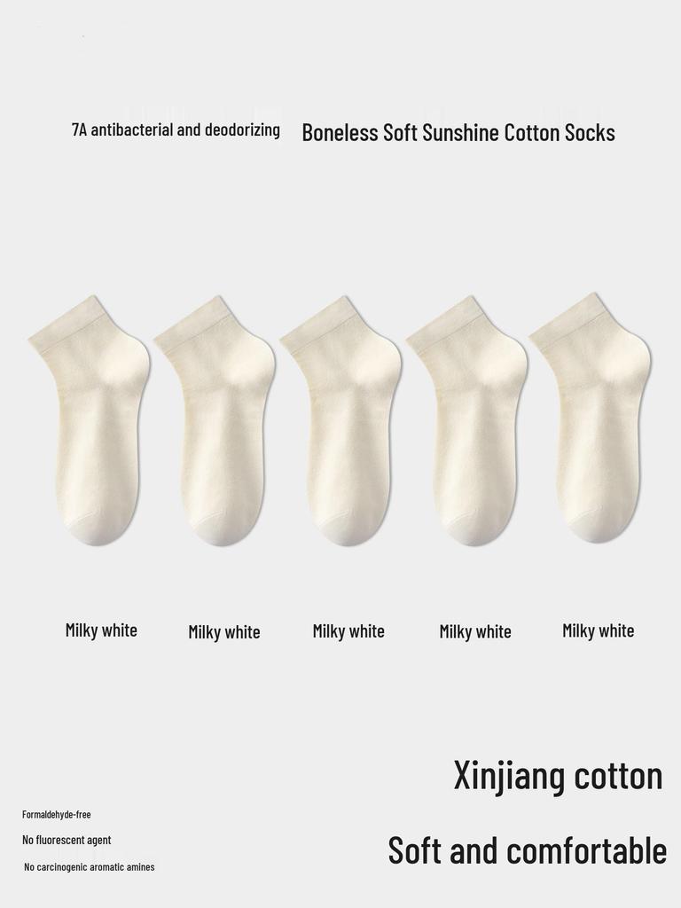 Women's Mid-Calf Summer Socks: Thin, Pure Cotton, Anti-Odor, Boneless, Postpartum, Black or White