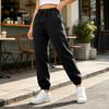 Pantalones de chándal con forro para mujer, color suelto para uso casual diario