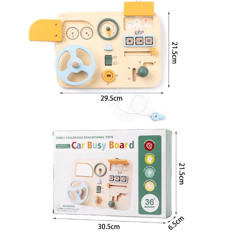 Steering Wooden Car Wheel Game Board Children Puzzle Toys Set For Gifts Kid