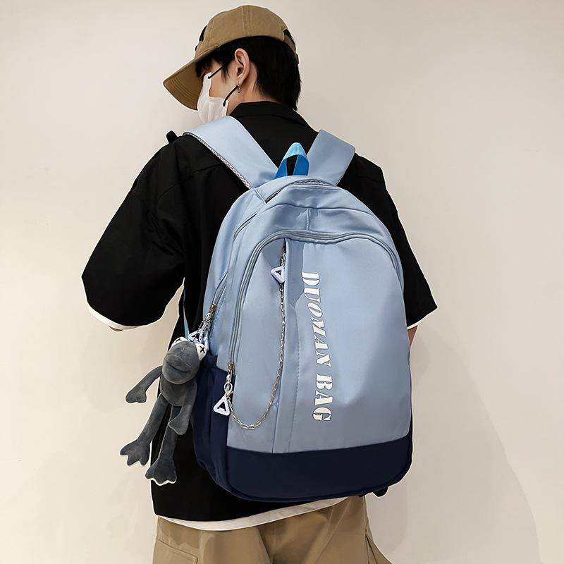 Schoolbag schoolbag 1011 summer new Korean version simple anti-theft contrasting color backpack junior high school college student shoulder back