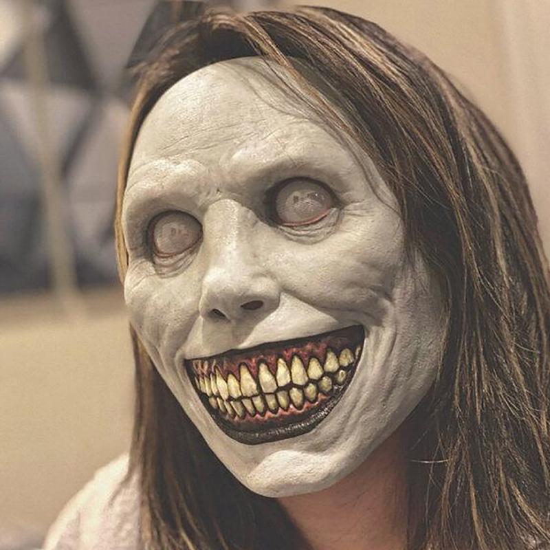 

Halloween Party Mask Creepy Smiling Demons The Evil Cosplay Props Stage Show белый
