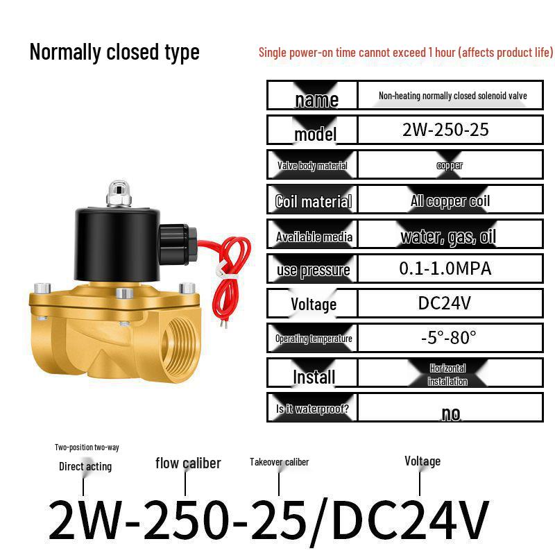 Elektryczny zawór elektromagnetyczny - 1 cal, 4 punkty, normalnie zamknięty, 12V/24V/220V Sterowanie wodą i odpływem