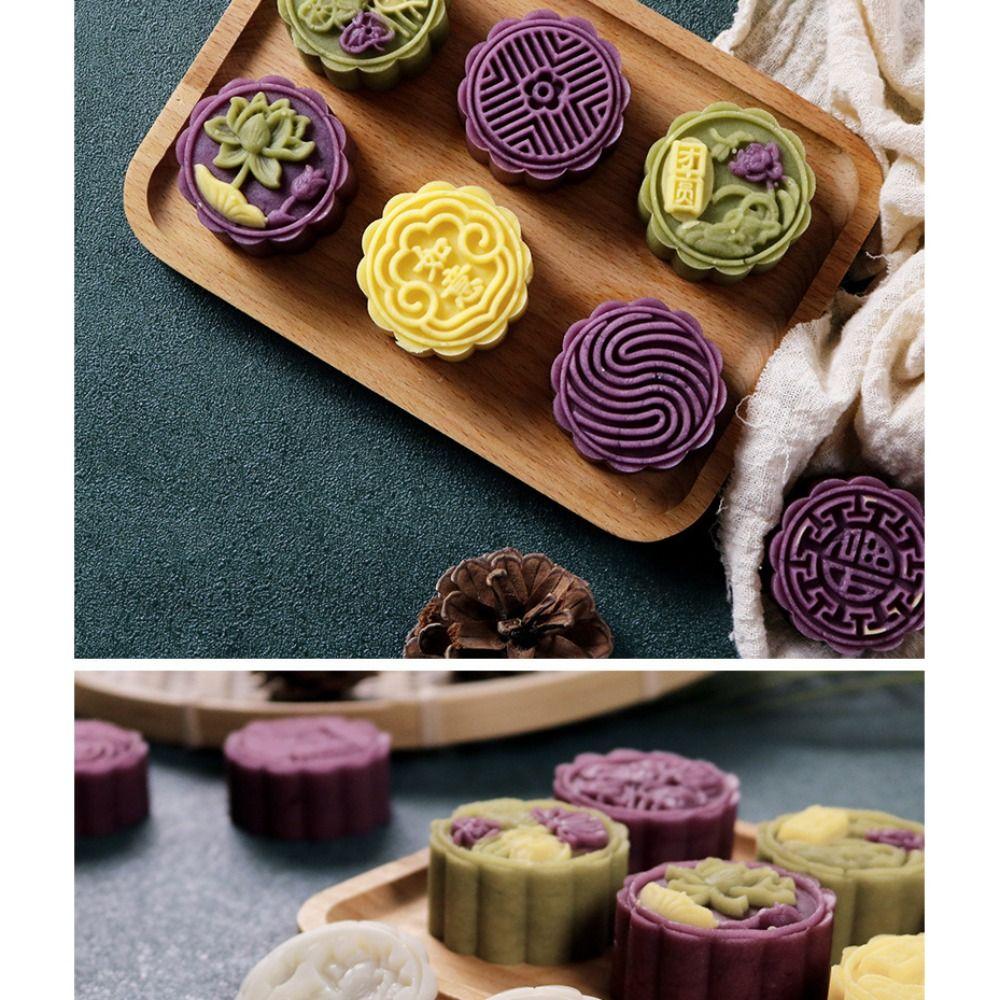 Plastic Material DIY Mooncake Mold Hand Press Design Embossing Pattern Hand Press Pastry Mold Pastry Embossing Tool Kitchen Use