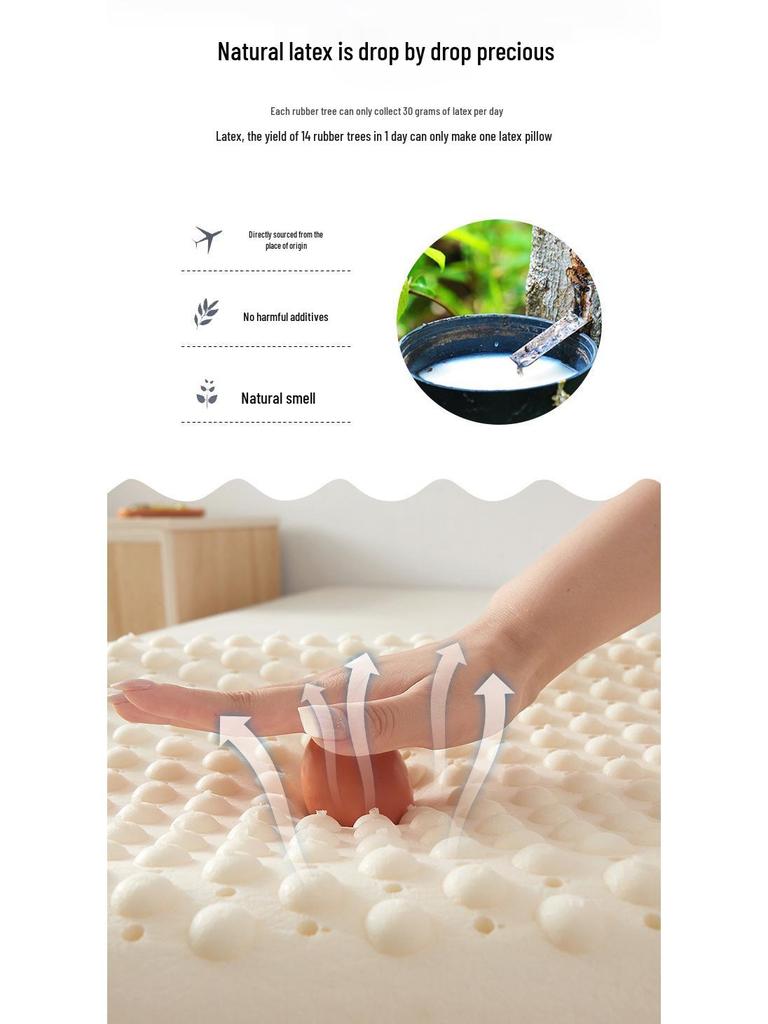 Thailand Natural Latex Neck Massage Pillow - Breathable, Cooling, and Supportive for Adults and Students