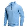 Men's Casual Solid Color Stand-up Collar Half-zipper Long-sleeved Top Men's Fleece Pullover Hoodie