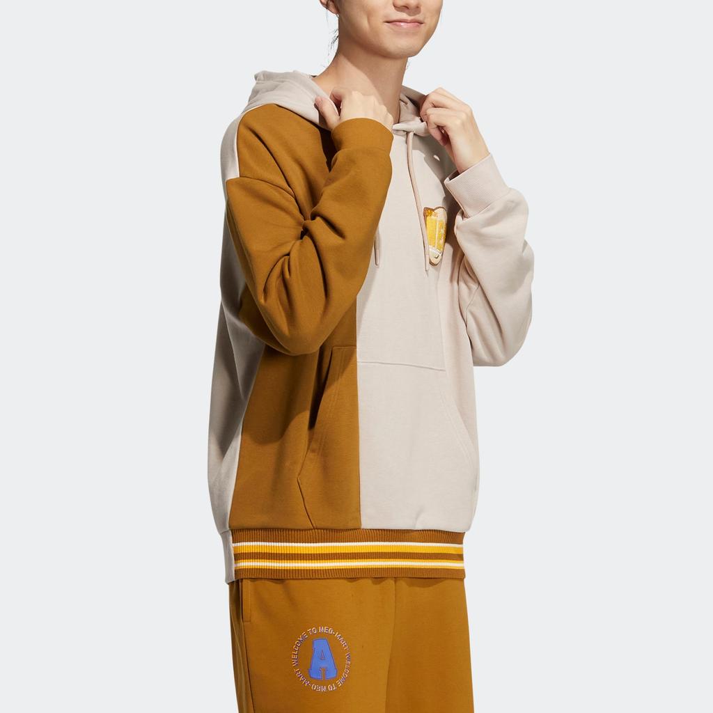 Adidas FW22 Colorblock Stripe Sports Hoodie Women Tops Miracle-Grey Taupe-Brown IA6817