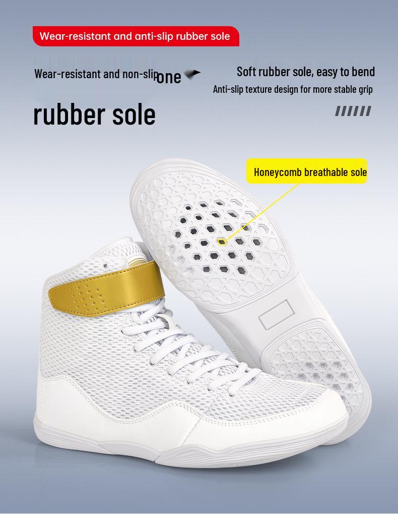 Sanda High Top Boxing & Wrestling Shoes - Unisex Shock Absorption for Training & Fitness