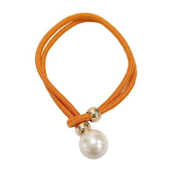 1Pc Faux Pearl Curtain Tieback, Woven Rope Adjustable Curtain Holder, Stylish Bead End Draperies Holder for Living Room Bedroom Bathroom Dormitory