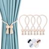 Magnetic Curtain Tie-backs for Hand-woven Cotton Curtains - 4 Pieces Beige (54 Cm)