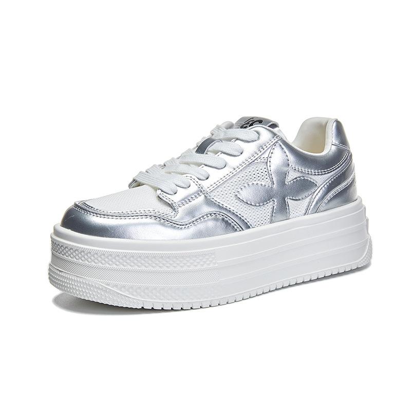 Foam sole leather little white shoes women's 2025 summer new muffin single shoes heightening sports women's shoes versatile shoes children