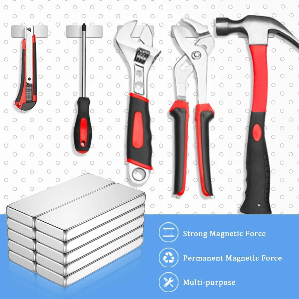 100 SZT. Super Mocne Prostokątne Magnesy Neodymowe Kwadratowy Magnes Naklejki na Lodówkę Wielofunkcyjne Magnesy do Rękodzieła DIY i Organizacji