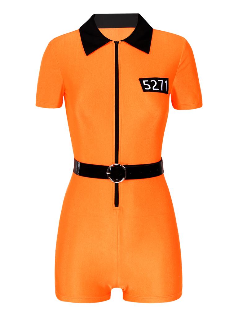 Female Prisoner Halloween Costume Women Carnival Christmas Day Cosplay Game Uniforms Suit