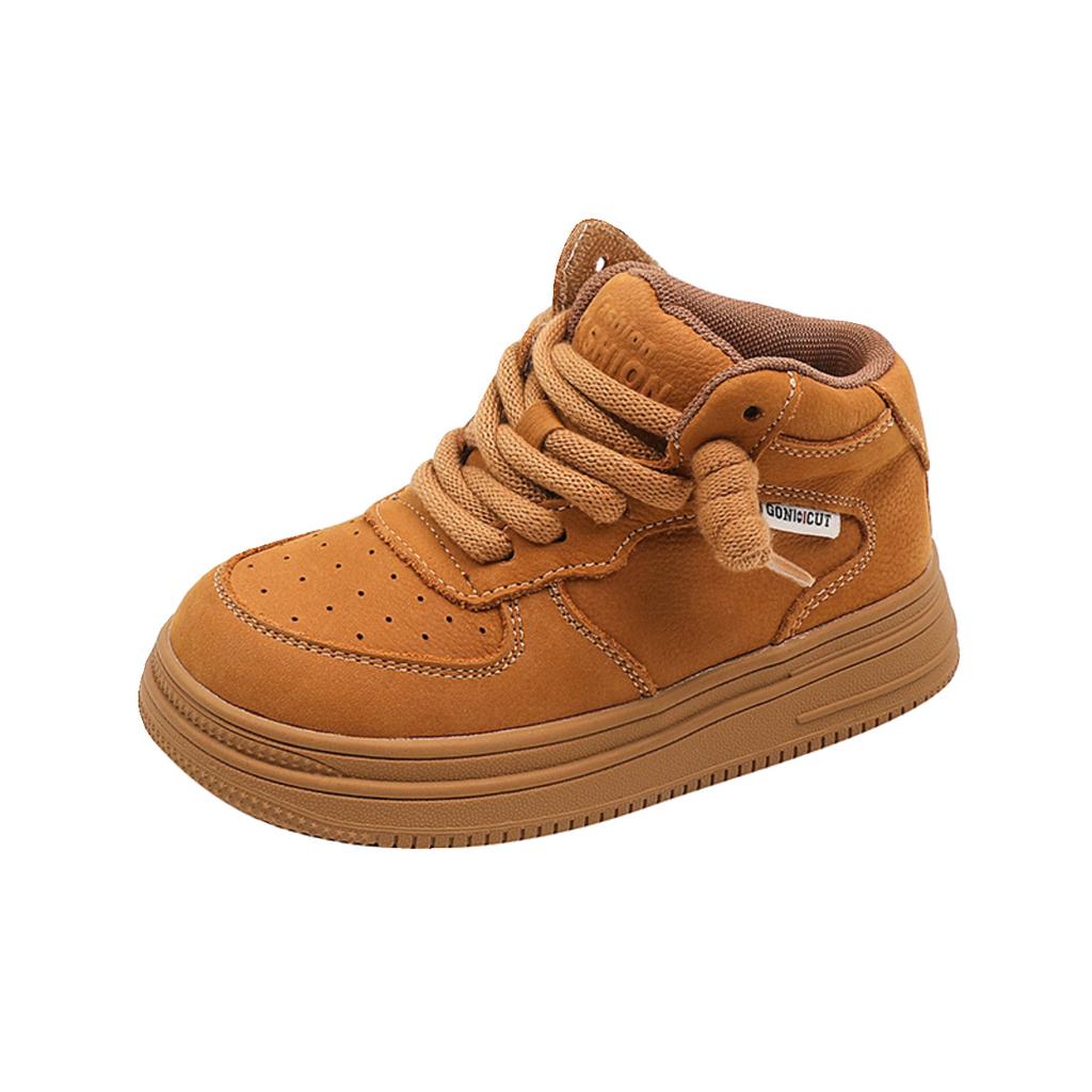 Children's Small Yellow Boots Autumn 2025 New Baby Boys High-top Board Shoes Soft-soled Casual Girls' Sports Shoes