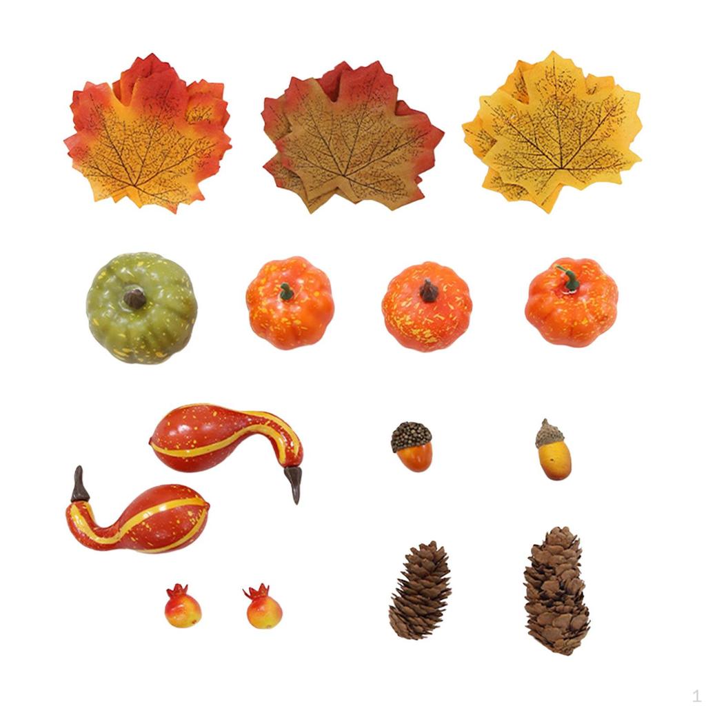 Artificial Pumpkins Set Small Foam Pumpkin Decorating Crafts Fake for