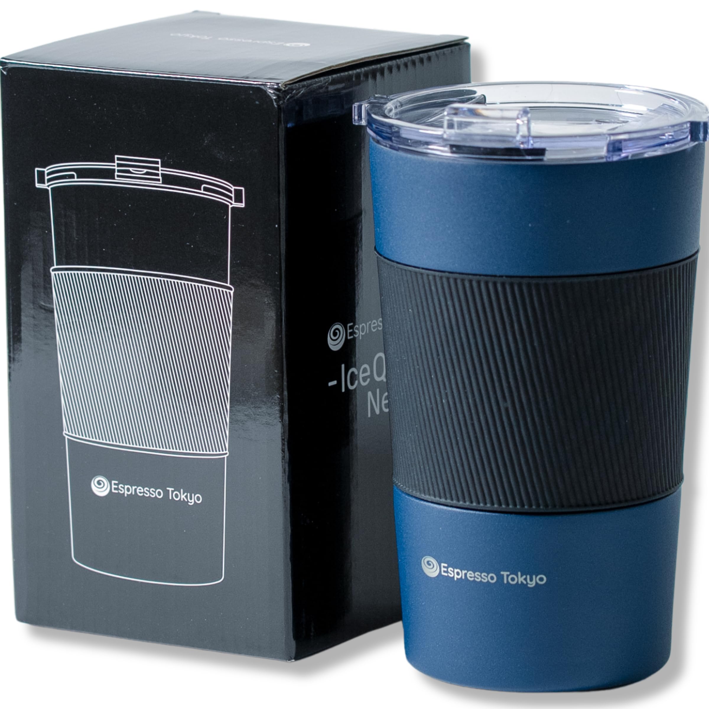 

Espresso Tokyo IceQuick Neo Cooling Bottle (Navy) with Built-in Special Cooling Gel that Stays Freeze Even at -18°C (Keeps Drinks Ice-Chilled)