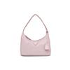 Re-Edition Triangle Logo Solid Color Fabric Underarm Tote Shoulder Bag Women Bags Pink 1NE515_RDH0_F0E18