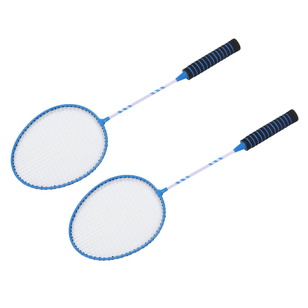 Badminton Racket Set Split Ferroalloy and Nylon Badminton Racquets for Adult Sports Blue