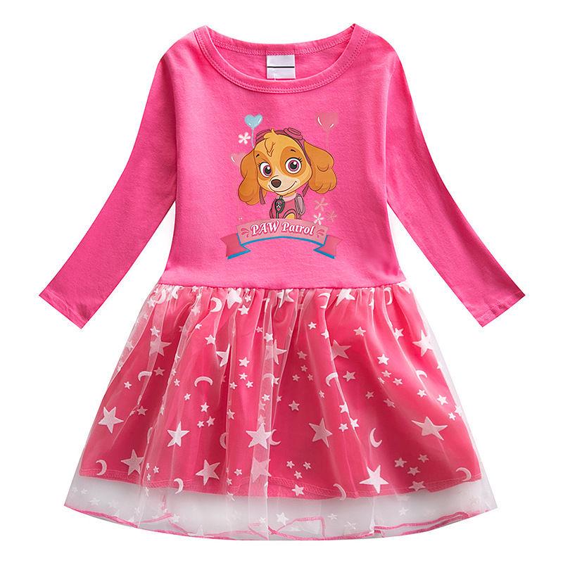 Paw Patrol Girls' Long-Sleeve Mesh Princess Dress - Spring/Autumn 2022 Collection