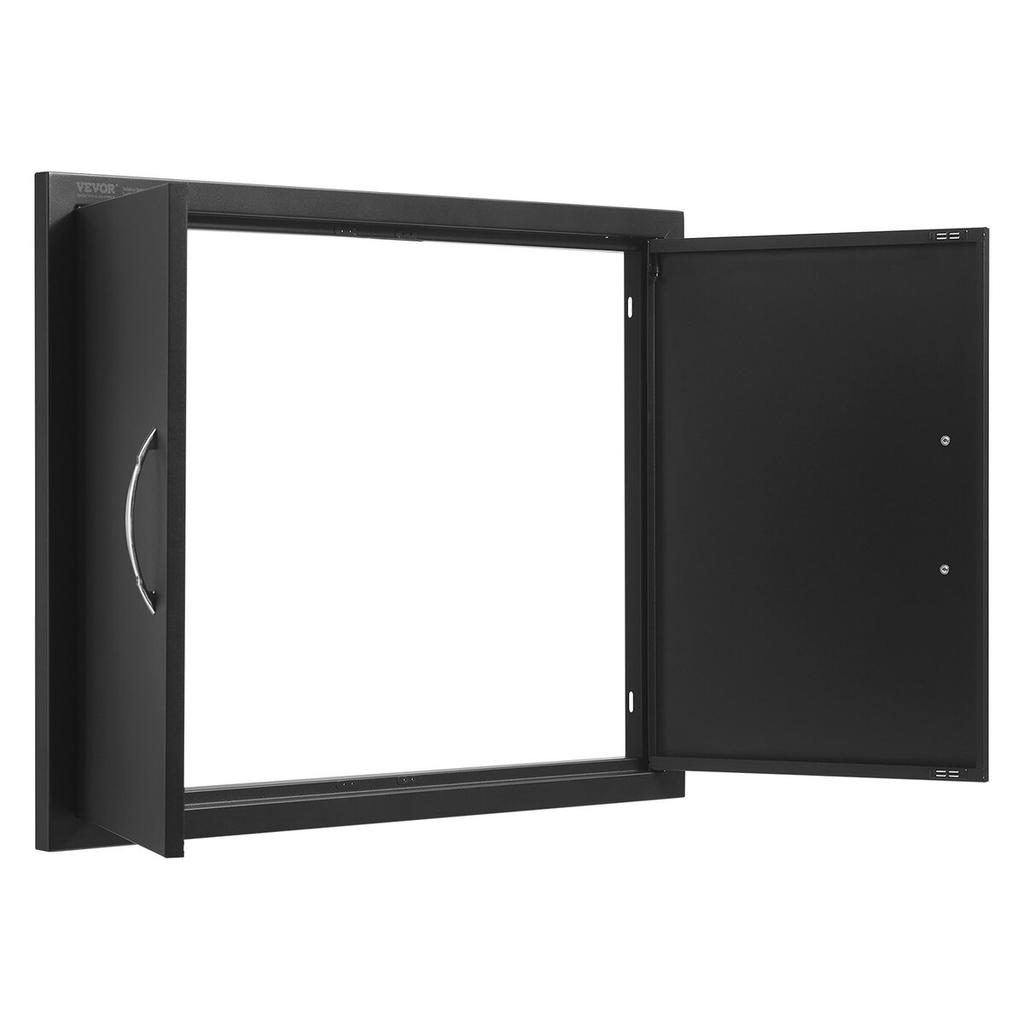 BBQ Access Door, 788x610 Mm Double Outdoor Kitchen Door, Cold Plate Flush Mount Door, Wall Vertical Door with Handles, for BBQ Island, Grilling