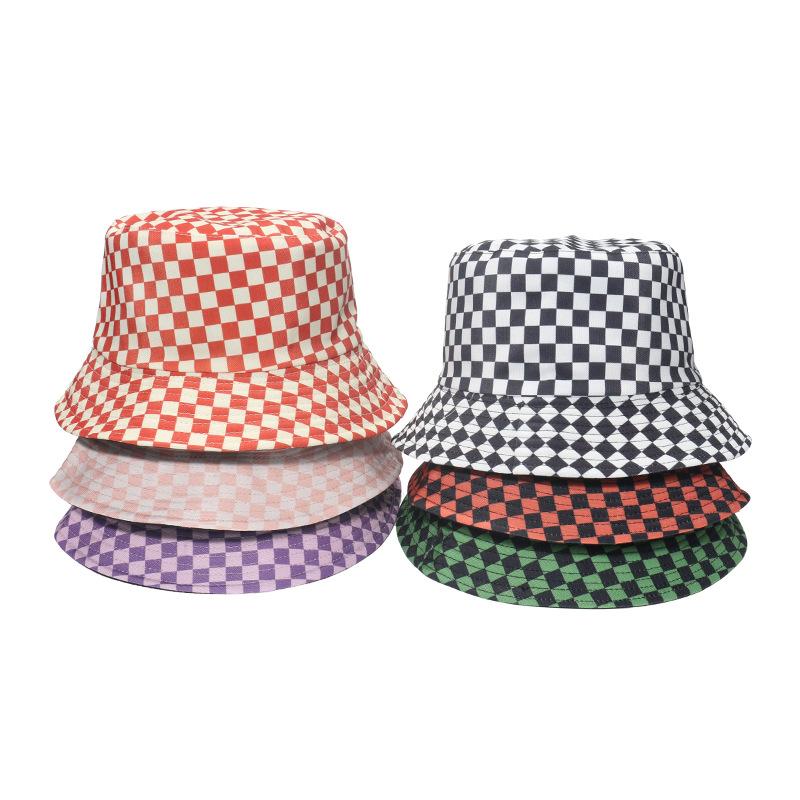 Black White And Checkerboard Checkered Fisherman Hat Casual Visor Fashion