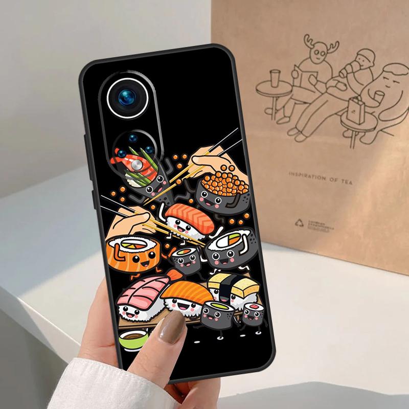 Sushi Food For Huawei P20 P30 P40 P60 Pro P Smart Nova 9 5T Honor 70 90 50 Magic5 Lite X7a X9a X8a Case