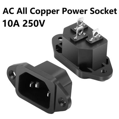 5/20/100 STuks 250V10A IEC320 C14 Zwart 3 Pins Terminal Stekker Stekker Inlaat Stekker Socket AC-04 Paneelmontage AC Laadstop