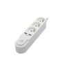CHACON Bloc Multiprise Avec Interrupteur 3 Prises 16 A Et 2 Sorties USB 2 A, Câble 1,5 M Blanc