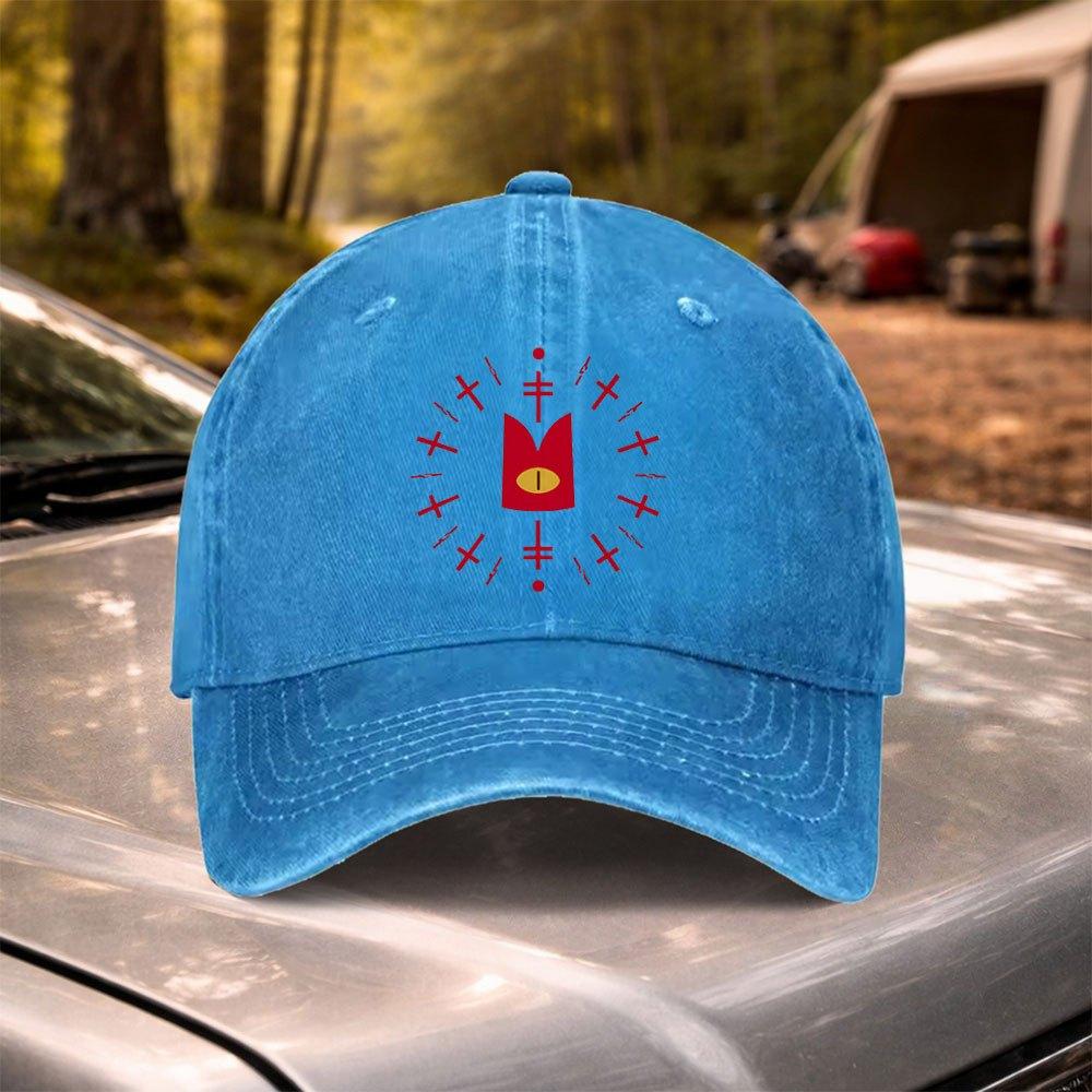 Cult Lamb Game Retro Washed Baseball Cap Adjustable Unisex Hat for Festivals Weddings Cycling Camping Travel