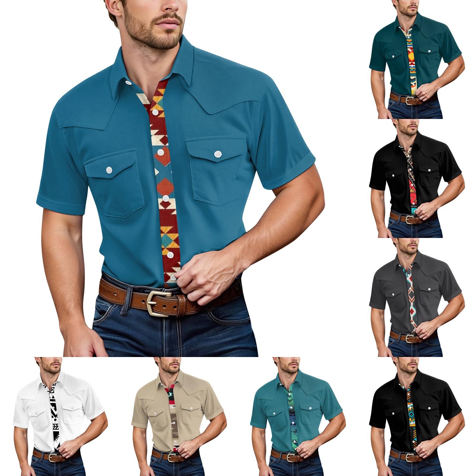 

Men S Fashionable Lapel And Shoulder Length Short Sleeved Casual Top XL білий