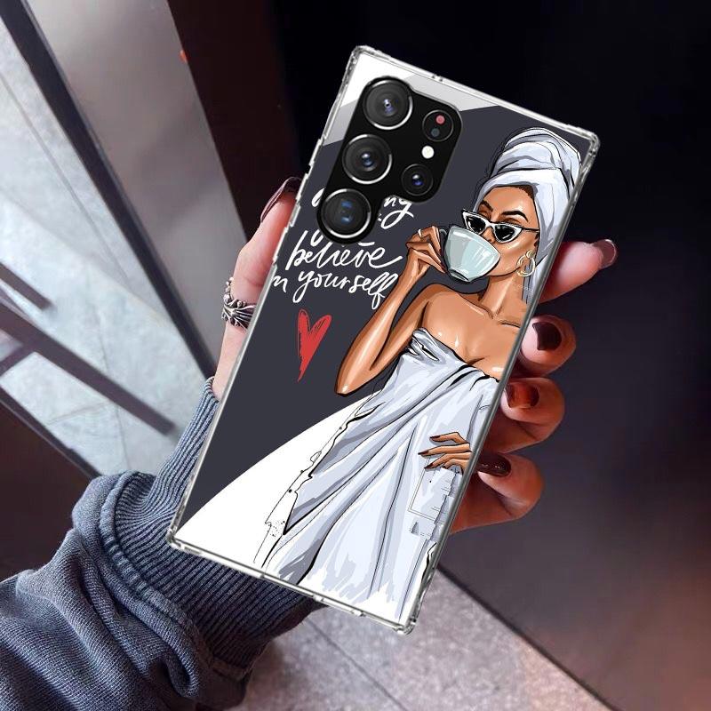 Girl Boss Weiblich Kaffee Handyhülle Für Samsung Galaxy S23 S24 S25 Edge S26 Ultra S22 + S21 Plus S20 FE Hülle Silikon Druck Shel