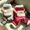 Pet Autumn and Winter Corduroy Jumpsuit Teddy Warm Thick Coat Cat Four Legged Pants Puppy Clothes for Small Dog