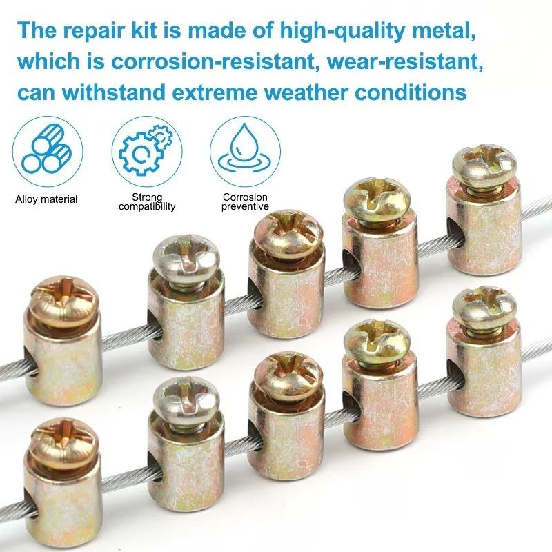 Emergency Throttle Cable Repair Kit Solderless Nipple Screw Clamp Bolt Wire Stop For Motorcycle Scooter Dirt Bike ATV Set Part