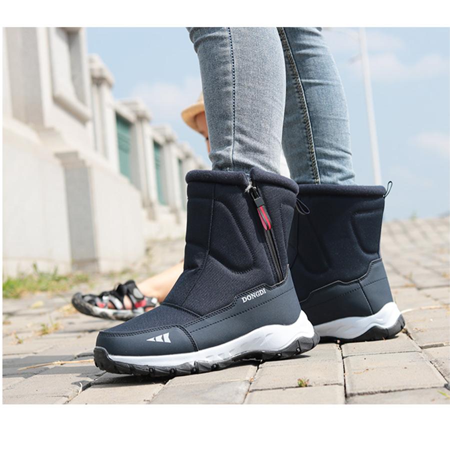 Scarpe Invernali da Uomo Impermeabili Stivali da Uomo Caldi in Peluche Stivali da Neve da Coppia Outdoor Antiscivolo Stivali da Trekking Stivaletti da Lavoro da Uomo