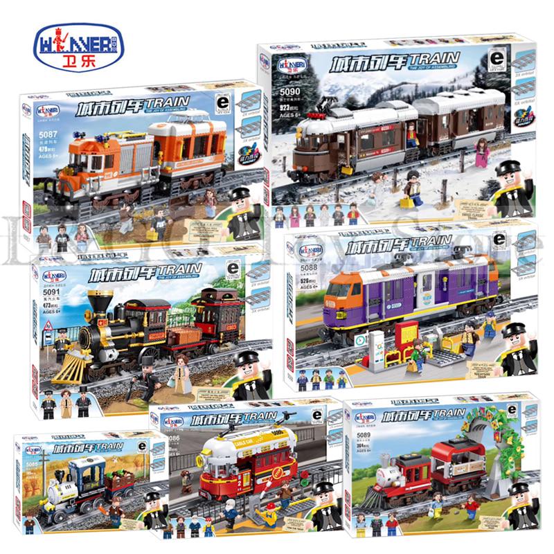 02008 City Heavy -Haul Cargo Passenger Steam Train Set  Building Blocks Bricks Boy Toys Gift