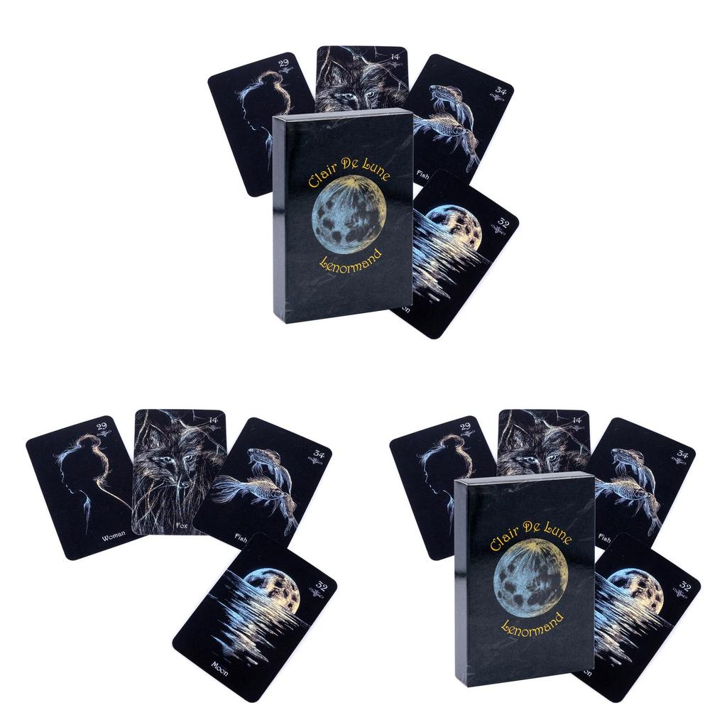 Clair De Lune Lenormand Deck With Copper Paper Material For Sensory And Parentchild Interaction