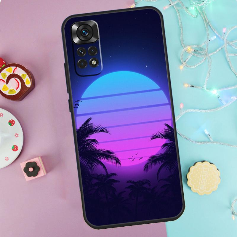 Synthwave 80's Retro Neon vaporwave Case For Xiaomi Redmi Note 14 13 12 11 10 9 Pro 9S 10S 11S 12S Redmi 10C 12C 13C 14C Cover