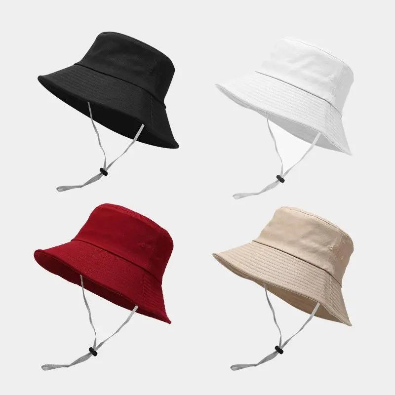 LDSLYJR Four Seasons Cotton Solid Bucket Hat Fisherman Hat Outdoor Travel Hat Sun Cap Hats for Men and Women 26