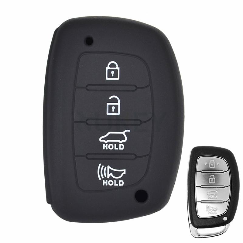 Silicone Car Key Case For Hyundai Creta Tucson Santa Fe Elantra Sonata I10 I20 I30 I40 I25 Ix35 Remote Shell Fob Cover Pocket