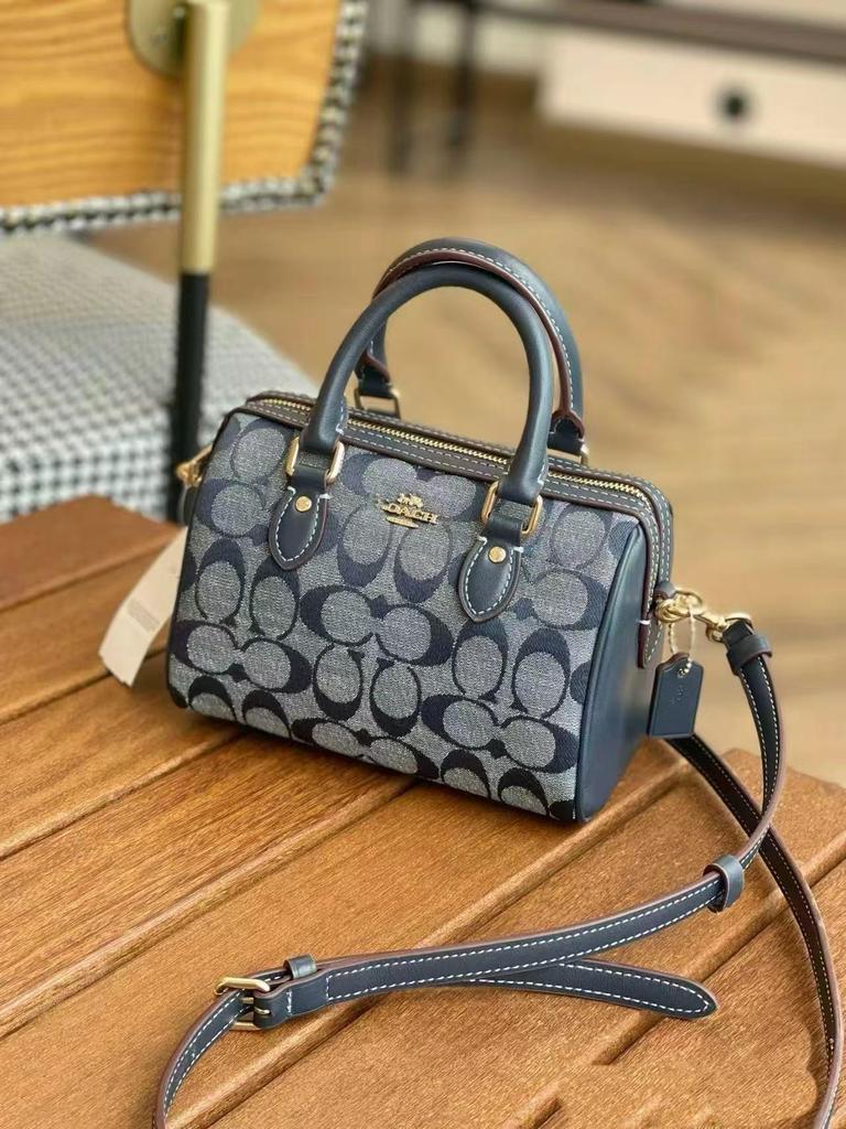 Koujia Women's Genuine Leather Mini Boston Tote Crossbody Handbag