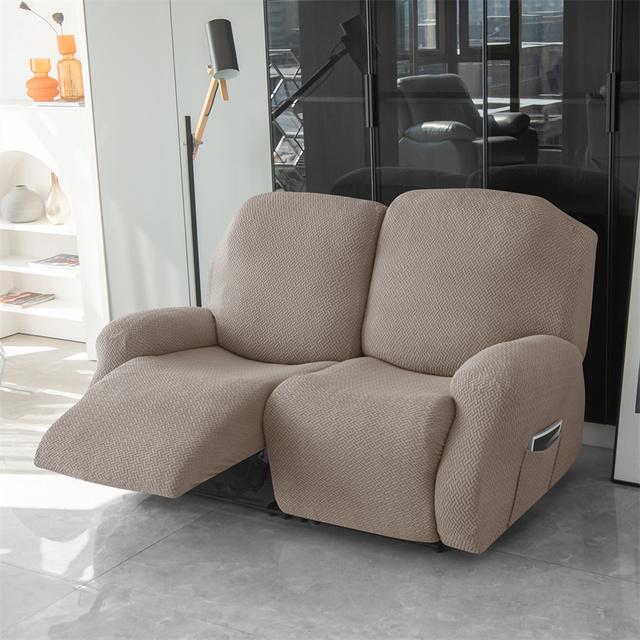 1 2 3 Seater Recliner Sofa Cover Stretch Spandex Lazy Boy Armchair Covers Jacquard Solid Color Couch Slipcovers For Living Room