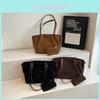 Pu Tote Bag For Women With Solid Color Suede Design For Daily Use