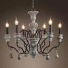 Vintage Black Resin Chandelier Wrought Iron Home Lighting Fixtures For Living Room Lndustrial Metal Rustic Pendant Lamp Modern