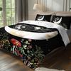 3pcs Moon and Mushroom Bedding Set Bohemian Night Garden Pattern Floral Themed Quilt Cover Set Dark Aesthetic Bedroom Decor