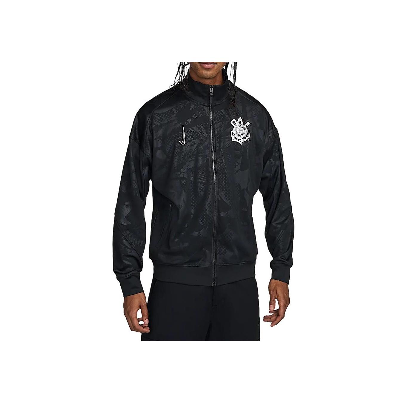 

Nike Куртка мужская с принтом по всей поверхности, воротником-стойкой, на молнии, свободного кроя, рукавами реглан, длинным рукавом, черная FQ2537-010 S