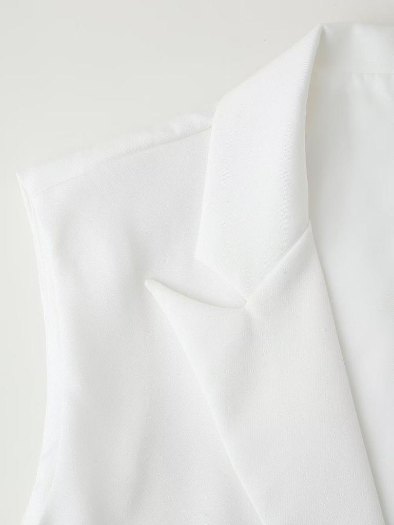 2025 Spring Women's Fashion: European-American Style Flap Detail Cropped Tank Top