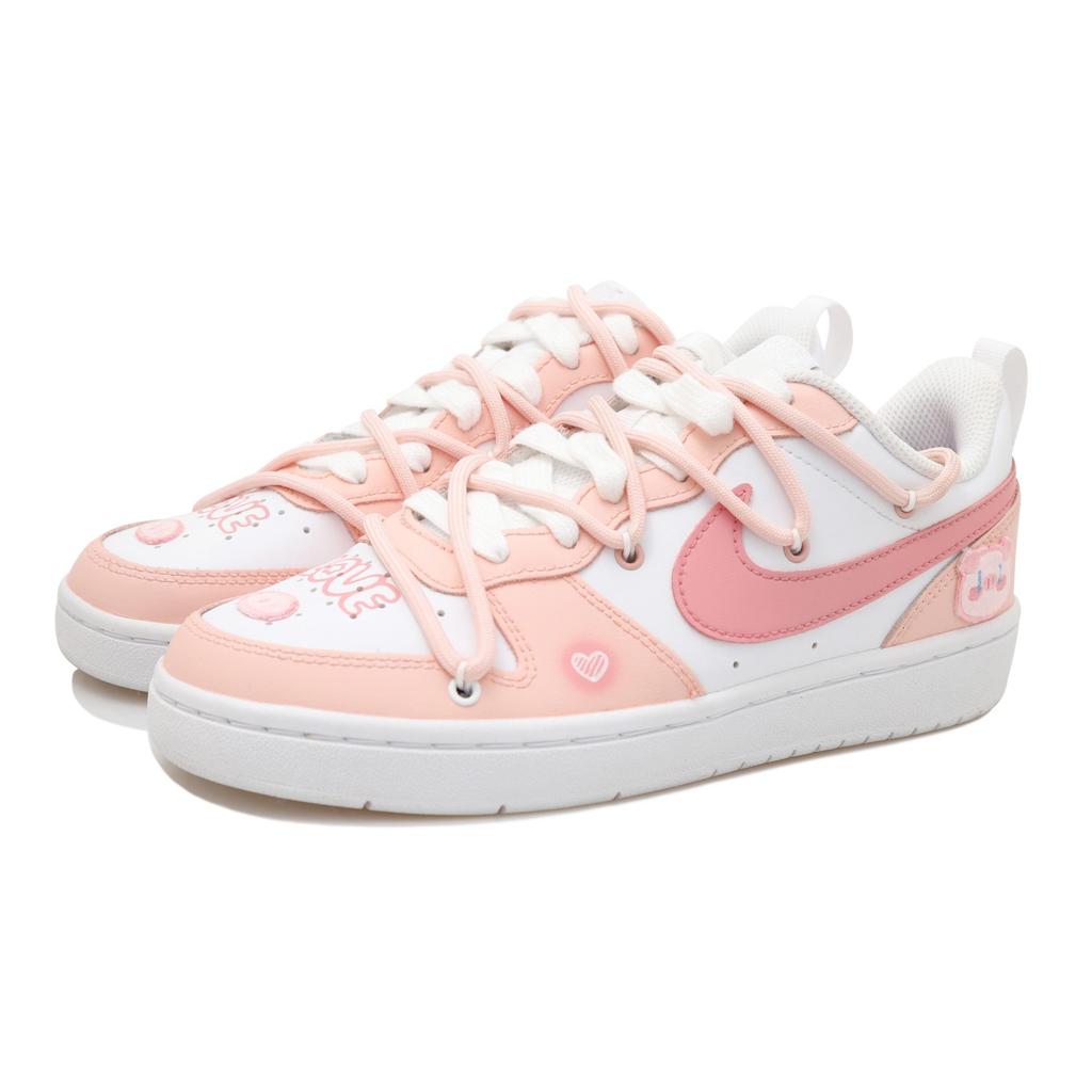 Nike Court Borough Pink Piggy Low top Skateboard Shoes Women's Pink White BQ5448-100(Team69-SBOX)