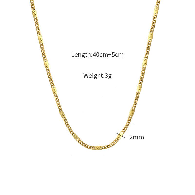 Girls' Simple Chain 316 Material Gold Necklace Fashionable Versatile Personalized Anklet Bracelet