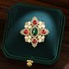 Coat Brooch Accessory Dazzling High-Saturation Imitation Gemstones Faux Pearls Inlaid