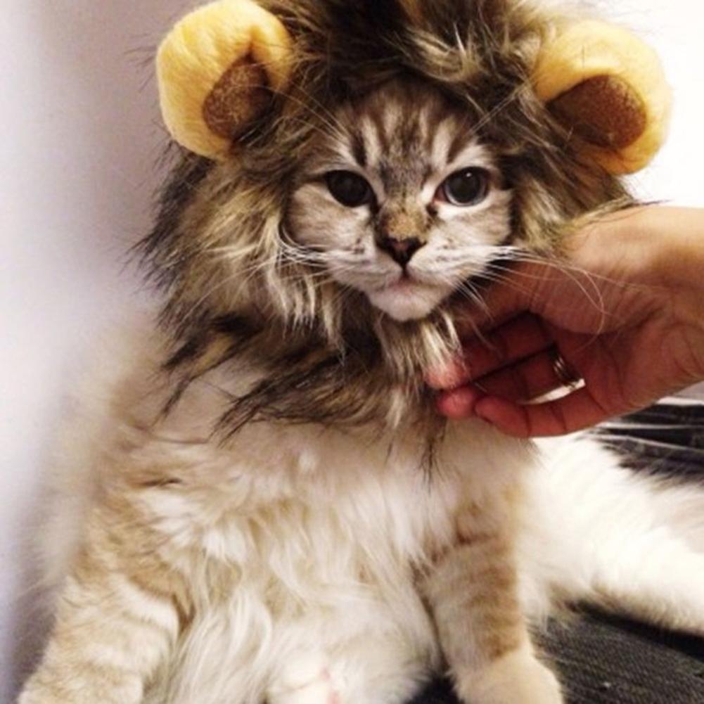 Pet Lion Mane Costume Headgear for Cats Halloween Parties Photo Shoots