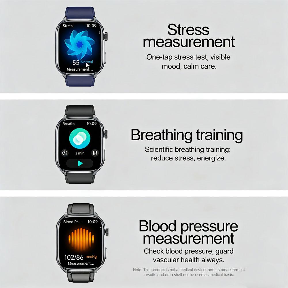 SACOSDING AI Health SmartWatch for Men Women with Flashlight 2.5D UI Voice Bluetooth Call Smart Watch Fitness Tracker